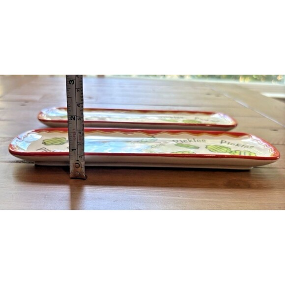 Bella Casa by Ganz Set of 2 Pickles Plates Used - Picture 12 of 12
